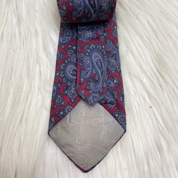 Christian Dior Silk Neck Tie Paisley red - Picture 2 of 7